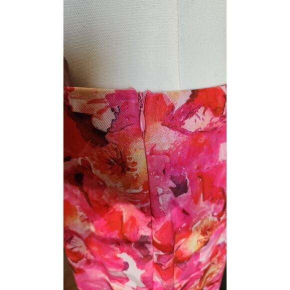 Hello Molly Quite The Love Pink Floral Maxi Mesh Dress Front Slit XL - Picture 5 of 6